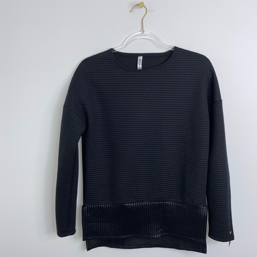 Fabletics Black Ribbed Long Sleeve Sweatshirt Top… - image 2